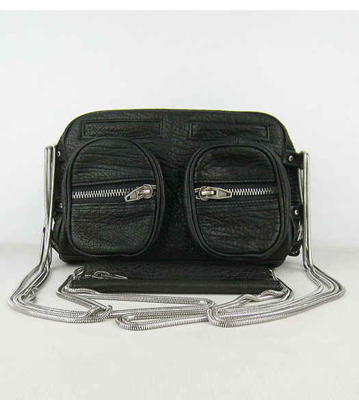 Alexander Wang Brenda Zip catena dovrebbe insaccare agnello nero